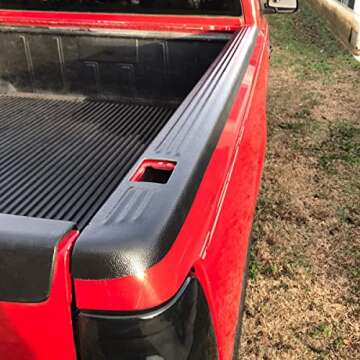 ECOTRIC Truck Bed Rail Caps W/Holes Compatible with 1999-2006 Chevrolet Silverado & GMC Sierra 1500 2500 3500 (Classic only) W/Stake Holes 6'6" Bed Black Ribbed Finish (Set of 2)