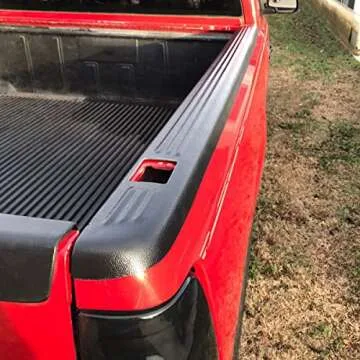 ECOTRIC Truck Bed Rail Caps W/Holes Compatible with 1999-2006 Chevrolet Silverado & GMC Sierra 1500 2500 3500 (Classic only) W/Stake Holes 6'6" Bed Black Ribbed Finish (Set of 2)