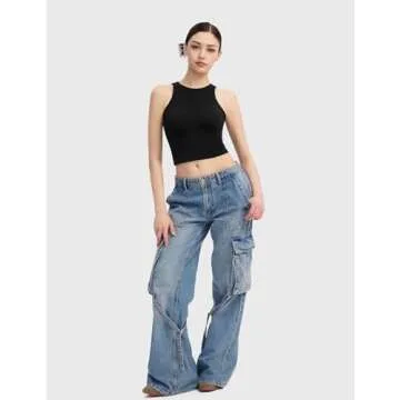 Stylish PUMIEY Black Tank Top for Women - High Neck Crop