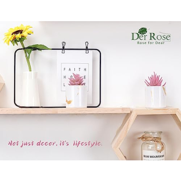 Der Rose Mini Faux Succulent Plants for Home Office Decor