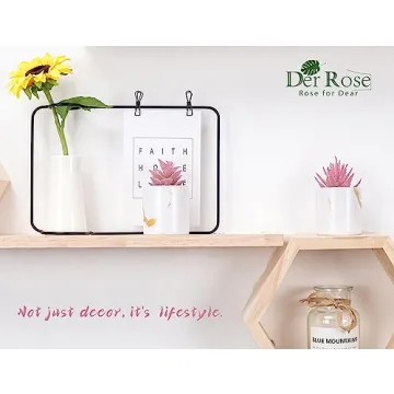 Der Rose Mini Faux Succulent Plants for Home Office Decor