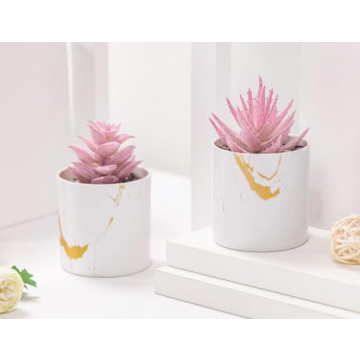 Der Rose Mini Faux Succulent Plants for Home Office Decor