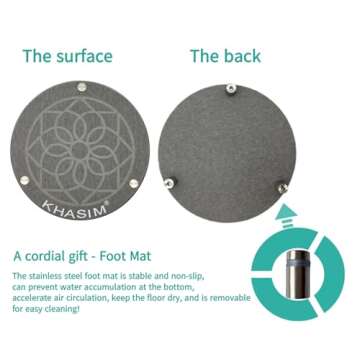 KHASIM Plunger Mat - Stylish Drip Tray for Bathrooms