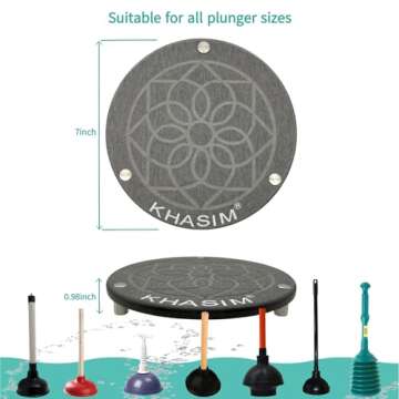 KHASIM Plunger Mat - Stylish Drip Tray for Bathrooms