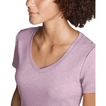 Eddie Bauer Women's Favorite Short-Sleeve V-Neck T-Shirt, Dusty Jade, Small