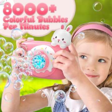 EagleStone Easter Bunny Bubble Machine for Toddlers, Kids Camera Bubble Machine, Automatic Bubble Bl...