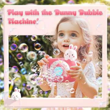 EagleStone Easter Bunny Bubble Machine for Kids