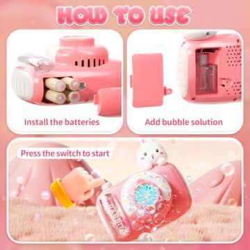 EagleStone Easter Bunny Bubble Machine for Kids