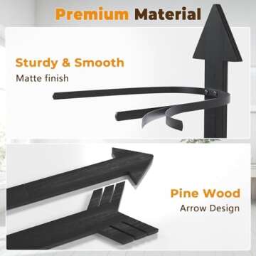 HYDERMUS Hat Organizer for 10 Baseball Caps and 3 Cowboy Hat Cowboy Hat Rack for Wall with Solid Woo...