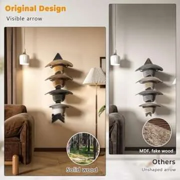 HYDERMUS Hat Organizer for 10 Baseball Caps and 3 Cowboy Hat Cowboy Hat Rack for Wall with Solid Wood Arrow Hat Storage Cowgirl Hat Hanger Closet Storage and Organizer Black