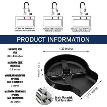 HGN Stainless Steel Kitchen Sink Glass Rinser