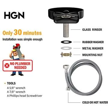 HGN Stainless Steel Kitchen Sink Glass Rinser
