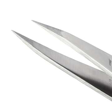 Tweezerman Steel Point Tweezer, Silver, 2 x 6 inches, Modern, Professional Quality for Eyebrow Preci...