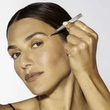 Tweezerman Steel Point Tweezer, Silver, 2 x 6 inches, Modern, Professional Quality for Eyebrow Precision, Facial and Ingrown Hair Removal