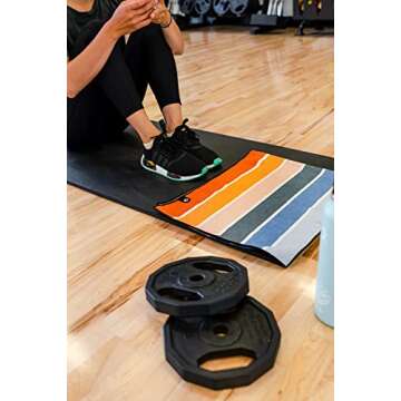 Nomadix Mini Towel - Perfect for Beach, Pool, Travel, Camping, Yoga - Made with Recycled Materials - Super Absorbent - Sand Resistant - Stripes Retro - 16x40