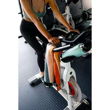 Nomadix Mini Towel - Perfect for Beach, Pool, Travel, Camping, Yoga - Made with Recycled Materials - Super Absorbent - Sand Resistant - Stripes Retro - 16x40