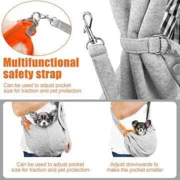 Tomkas Dog Sling Carrier for Small Dogs Puppy Carrier for Small Dogs (Grey, for Pets Weight 2-7 lbs)