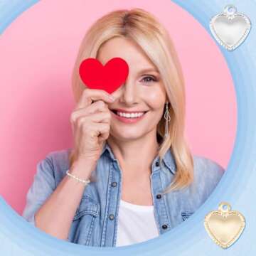 UNICRAFTALE 200pcs 2 Colors Heart Charms Stainless Steel Tiny Heart Pendants 1-1.2mm Small Hole Heart Charms Valentine Love Charms for DIY Necklace Bracelet Earring Jewelry Making