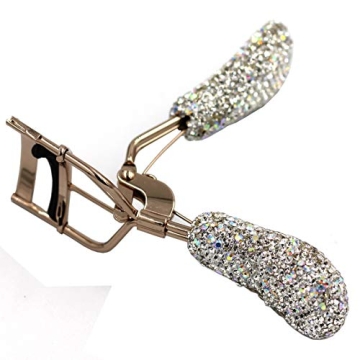 Bestbling Bling Rhinestones Makeup Eyelash Curler with Refill Silicone Pressure Pads and Spring Load...