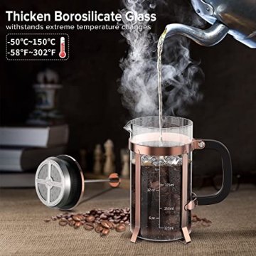 QUQIYSO French Coffee Press Stylish Durable Coffee Maker