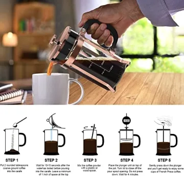 QUQIYSO French Coffee Press Stylish Durable Coffee Maker