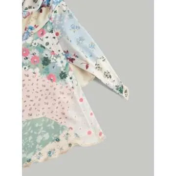 Milumia Women Floral Mesh Strapless Ruched Tube Top Split Hem Sleeveless Bandeau Crop Tops Light Green Medium