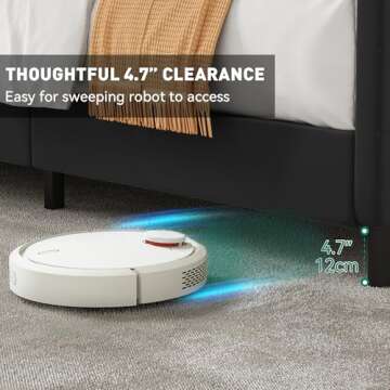 YITAHOME King Size Bed Frame with Charging Station,Premium Velvet Upholstered Platform Bed Frame with Tall Vertical Channel Tufted Wingback Headboard & Footboard,No Box Spring Required/Black