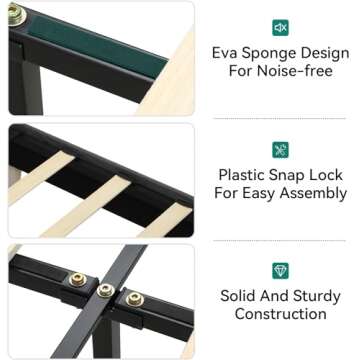 YITAHOME King Size Bed Frame with Charging Station,Premium Velvet Upholstered Platform Bed Frame with Tall Vertical Channel Tufted Wingback Headboard & Footboard,No Box Spring Required/Black