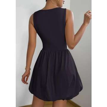 PRETTYGARDEN Summer Dresses for Women 2025 Casual Sleeveless Tank Mini Short Dress Crew Neck Bubble ...