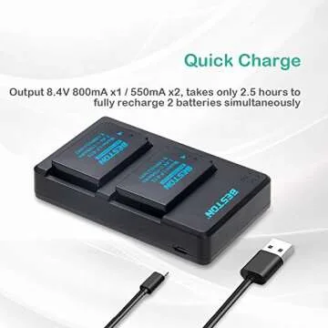 BESTON Dual LP-E12 Battery Pack & USB Charger for Canon