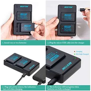 BESTON Dual LP-E12 Battery Pack & USB Charger for Canon