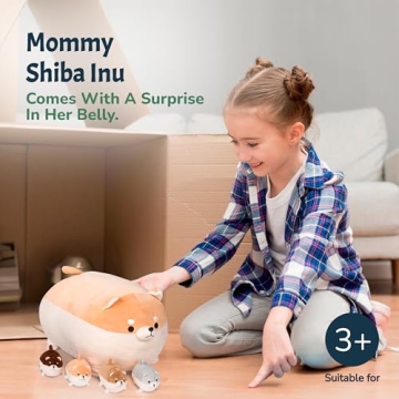 PixieCrush Adorable Plush Shiba Inu Family Toy Set