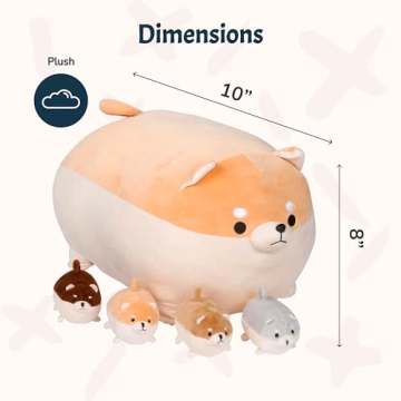 PixieCrush Adorable Plush Shiba Inu Family Toy Set
