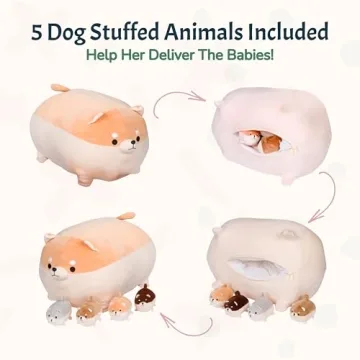 PixieCrush Adorable Plush Shiba Inu Family Toy Set