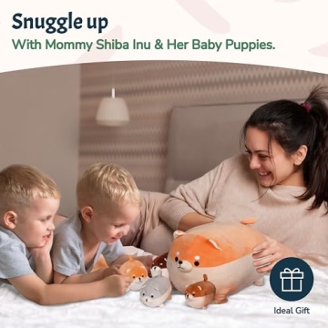 PixieCrush Adorable Plush Shiba Inu Family Toy Set