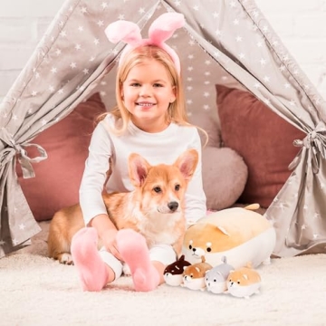 PixieCrush Adorable Plush Shiba Inu Family Toy Set