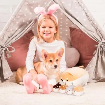 PixieCrush Adorable Plush Shiba Inu Family Toy Set