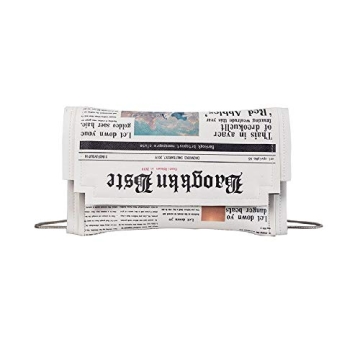 modernGenic 'Newspaper' Handbag - Fashion Envelope Clutch for Women/Girls