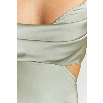 Fiemaoves Backless Satin Silk Maxi Dress for Wedding Guests