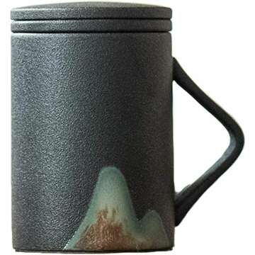 Japanese Style Pottery Teacup with Infuser - 9.2oz