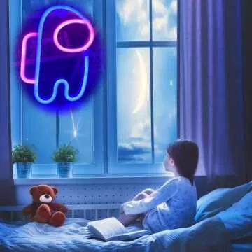 QiaoFei Alien Neon Sign Lights Astronaut with USB or Battery Operated for Kid's Room Bedroom Bar Restaurant Game Room Christmas Valentine's Day Birthday Party Gift LED Art Decoration Light.