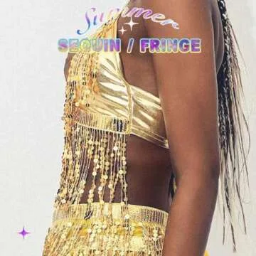 Victray Women Sparkly Sequin Bra Tops Dance Bikini Bra Fringe Crop Top Party Club Wear Costume (Gold)