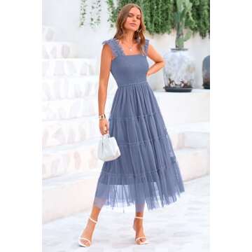 Elegant PRETTYGARDEN Women's Summer Midi Tulle Dress