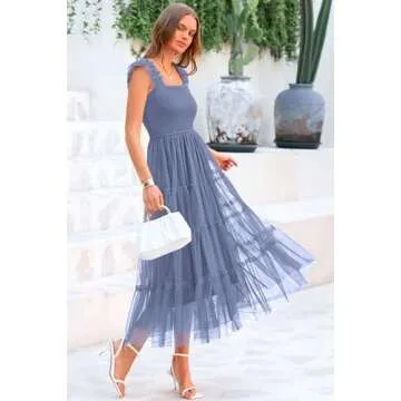 Elegant PRETTYGARDEN Women's Summer Midi Tulle Dress