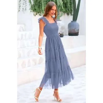 Elegant PRETTYGARDEN Women's Summer Midi Tulle Dress