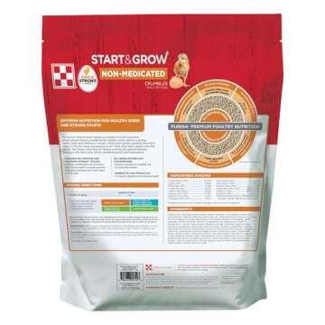 Purina Start and Grow | Non-Medicated Chick Feed Crumbles | Nutritionally Complete - 5 Pound (5 lb) ...