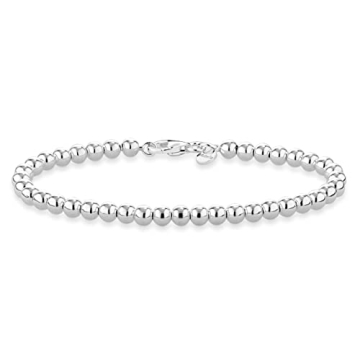Miabella 925 Sterling Silver Bead Bracelet for Women