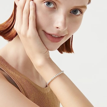 Miabella 925 Sterling Silver Bead Bracelet for Women