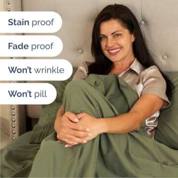 Queen Size 4 Piece Sheet Set - Comfy Breathable & Cooling Bed Sheets Set - Hotel Luxury Bedding for Women, Men, Kids & Teens - Deep Pockets, Easy-Fit, Super Soft & Wrinkle Free - Oeko-Tex - Sage Green