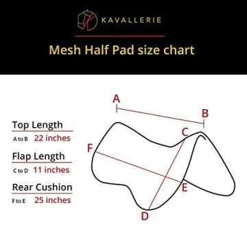 Kavallerie 3D Air-Mesh Half Pad, Impact Protection & Therapeutic Gel Padding English Saddle for Maximum Support and Stability, Best for Horses Under Saddle, Dressage, Jumping & Training